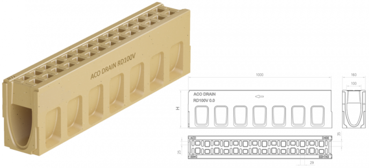 Canal MONOBLOCK RD100V