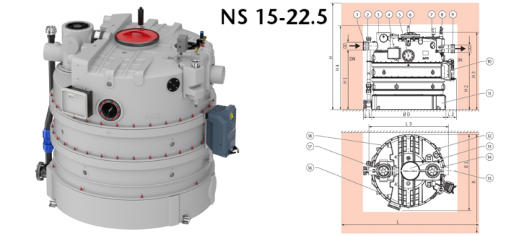 Separador LIPUJET-P-RA NS15-22,5